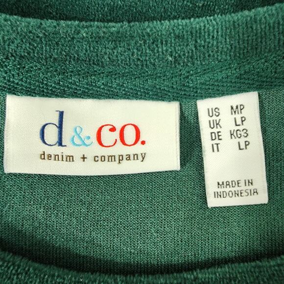 Denim & Co Shirt Top Womens Size MP Velour Tunic Green Pull On Pockets A390300 - Picture 8 of 10